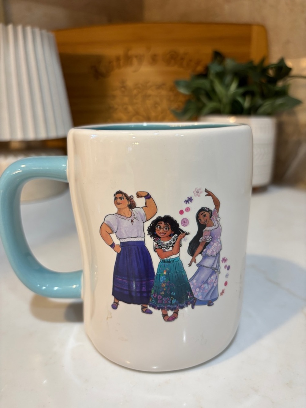 Rae Dunn Disney Encanto Familia Mug Double-Sided Teal 16oz